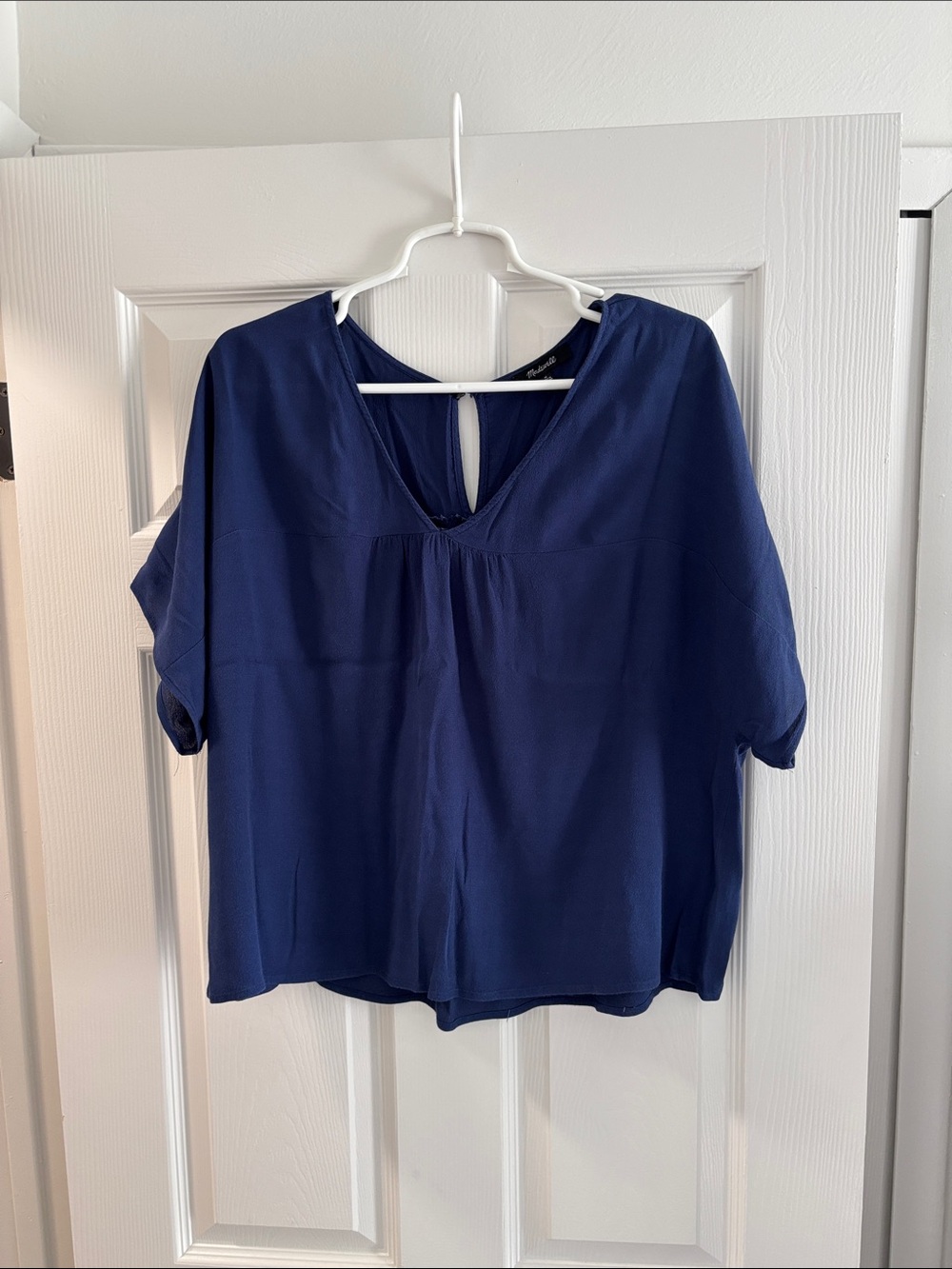 Madewell blue rhyme V-Neck Short Sleeve Women's Top